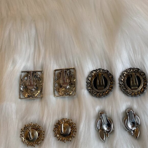 LARGE LOT VINTAGE EARRINGS (FURSTENBERG, TRIFARI, KJL, LEE, KRAMER, ROBERT) - Picture 5 of 16